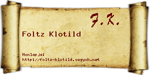 Foltz Klotild névjegykártya